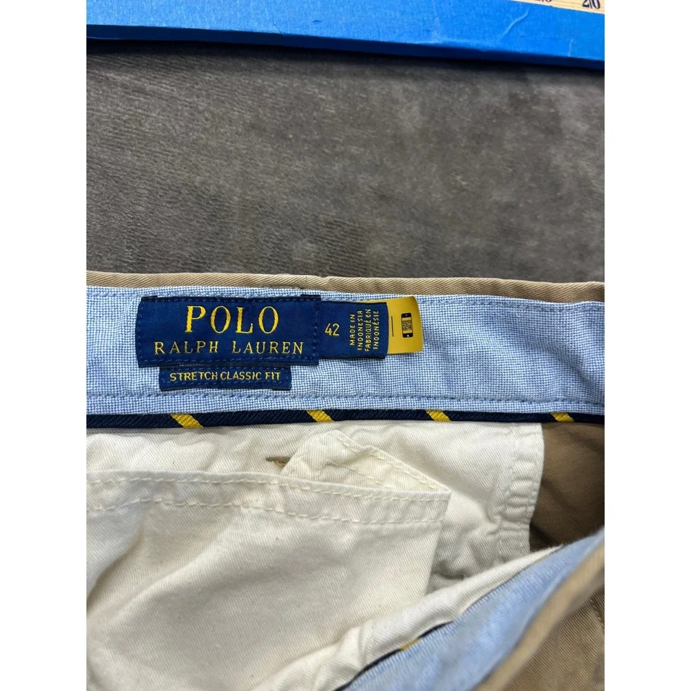 Polo‎ Ralph Lauren Mens Stretch Classic Fit Chino Shorts Khaki Tan Size 42